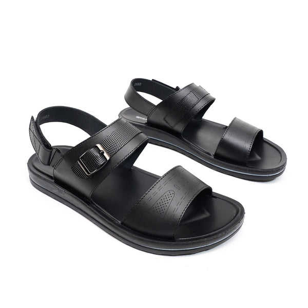 Starlet LEATHER SANDAL -WA-1842 BLACK MEN SANDAL
