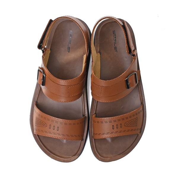 Starlet LEATHER SANDAL -WA-1842 TAN MEN SANDAL