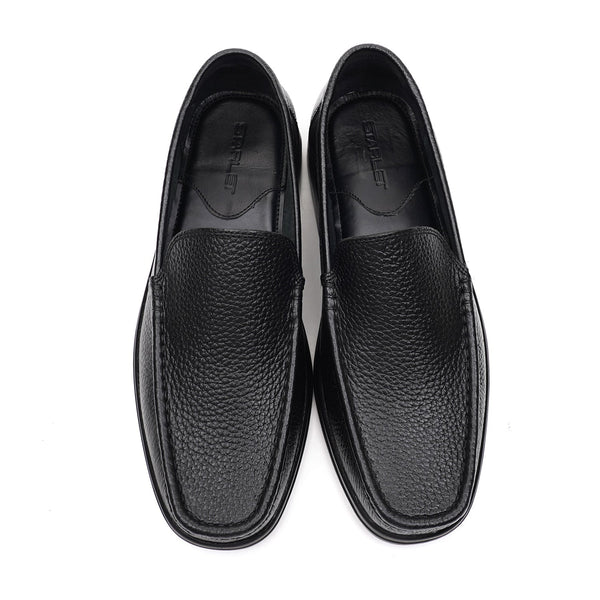 Starlet LEATHER SHOES - 4531 BLACK MEN LOAFER