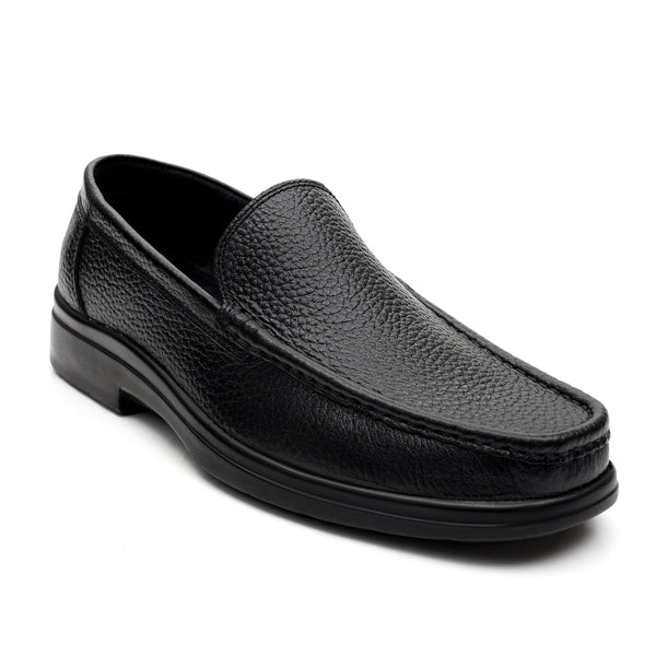 starlet LEATHER SHOES - 4531 BLACK MEN LOAFER