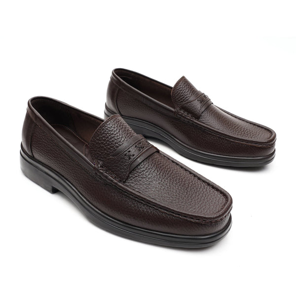 Starlet LEATHER SHOES - 4532 BROWN MEN LOAFER