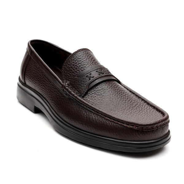 starlet LEATHER SHOES - 4532 BROWN MEN LOAFER