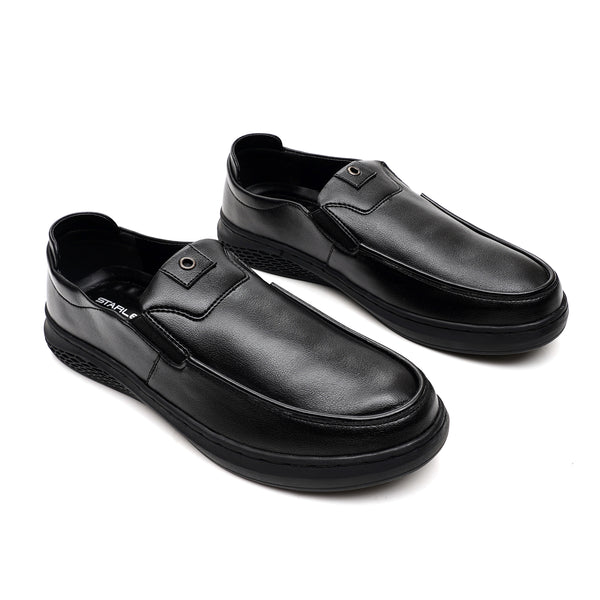 starlet LEATHER SHOES - DRG-04 BLACK MEN CASUAL