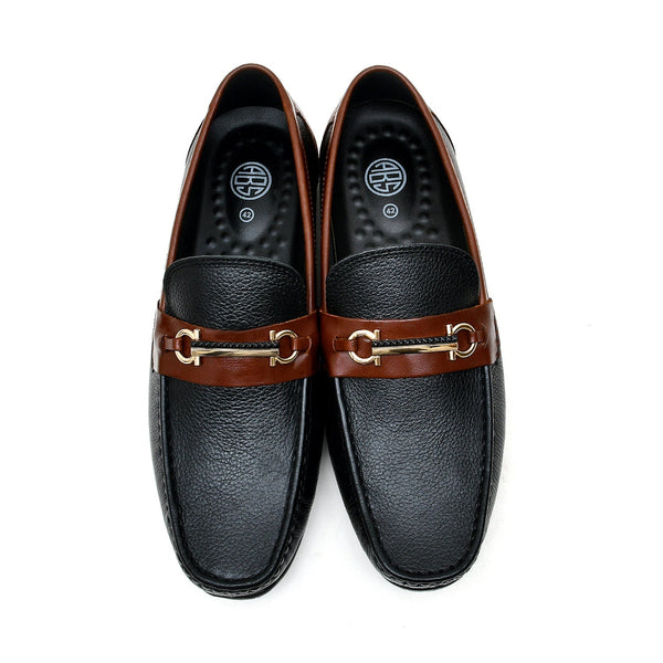 Starlet LEATHER SHOES - DRM15 BLACK MEN LOAFER