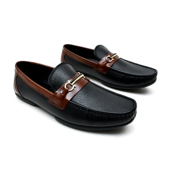 starlet LEATHER SHOES - DRM15 BLACK MEN LOAFER