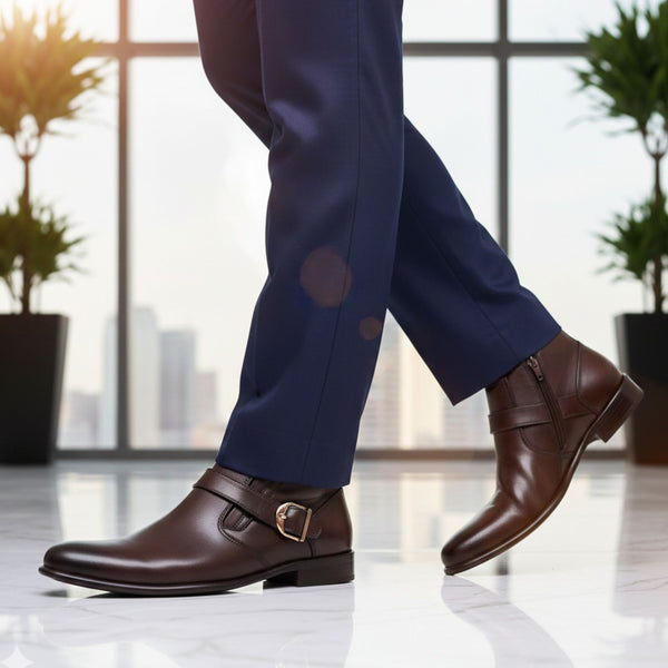 starlet LEATHER SHOES - FCG-8064 BROWN MEN FORMAL