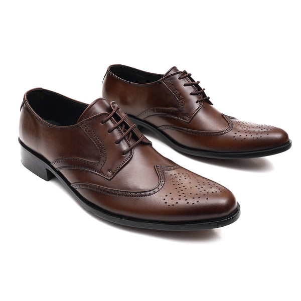 Starlet LEATHER SHOES - FCG-8114 BROWN MEN FORMAL
