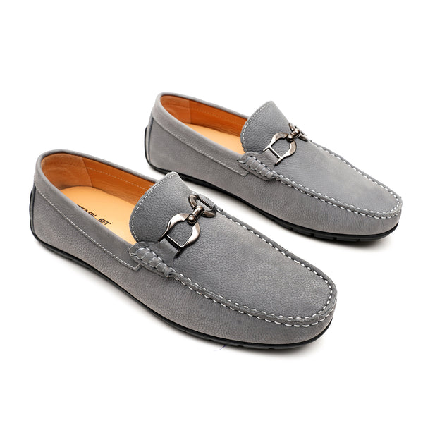 Starlet LEATHER SHOES - FLD-01 GREY MEN LOAFER