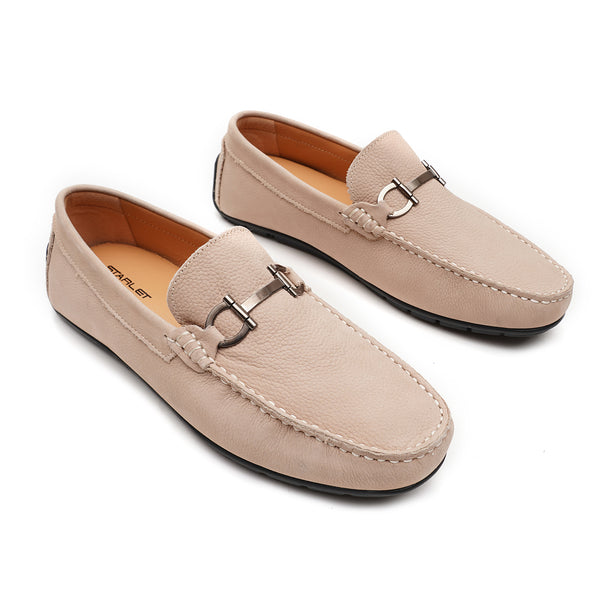 starlet LEATHER SHOES - FLD-03 BEIGE MEN LOAFER