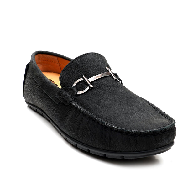 Starlet LEATHER SHOES - FLD-03 BLACK MEN LOAFER