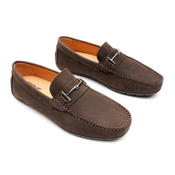 Starlet LEATHER SHOES - FLD-04 BROWN MEN LOAFER