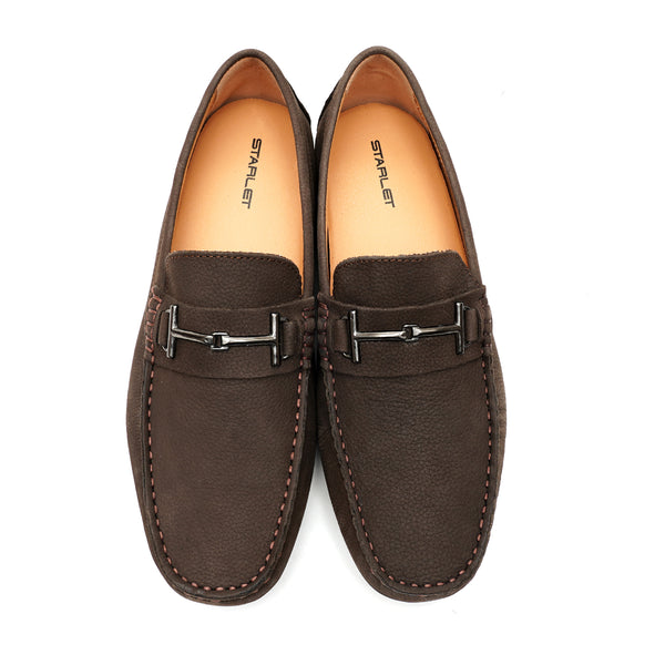 Starlet LEATHER SHOES - FLD-04 BROWN MEN LOAFER