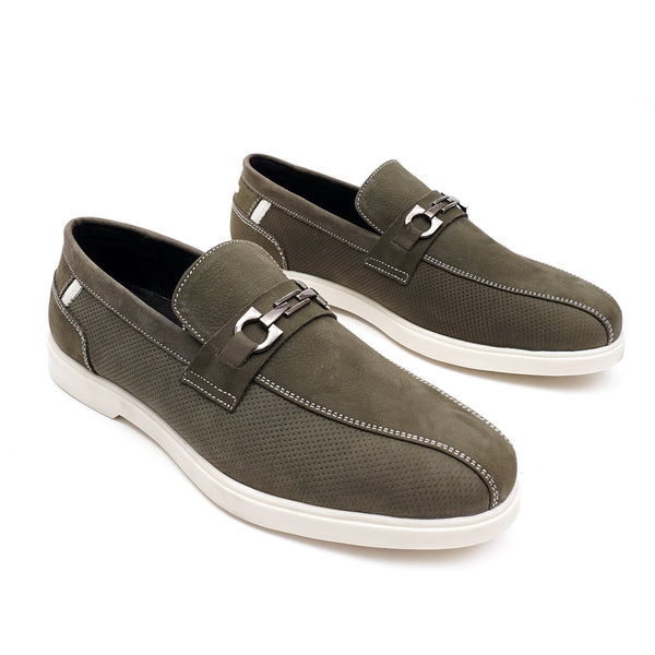 Starlet LEATHER SHOES - LBY-052 GREEN MEN LOAFER