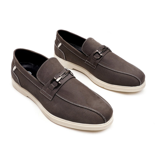 Starlet LEATHER SHOES - LBY-052 GREY MEN LOAFER