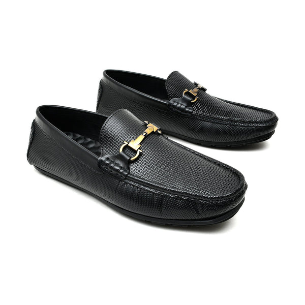 Starlet LEATHER SHOES - LFL-203 BLACK MEN LOAFER