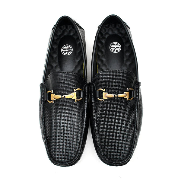 Starlet LEATHER SHOES - LFL-203 BLACK MEN LOAFER