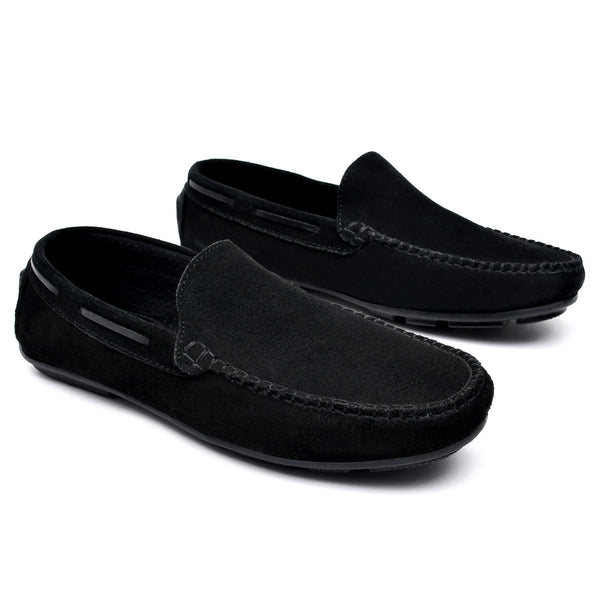 Starlet LEATHER SHOES - ND-002 BLACK MEN LOAFER
