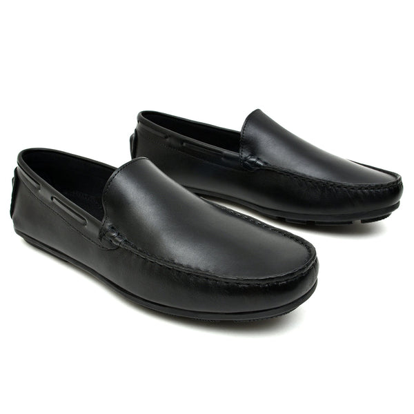 Starlet LEATHER SHOES - ND-003 BLACK MEN LOAFER
