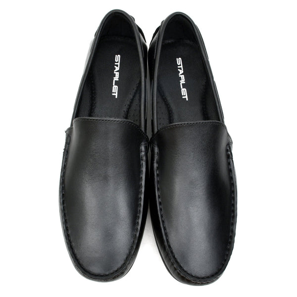 Starlet LEATHER SHOES - ND-003 BLACK MEN LOAFER