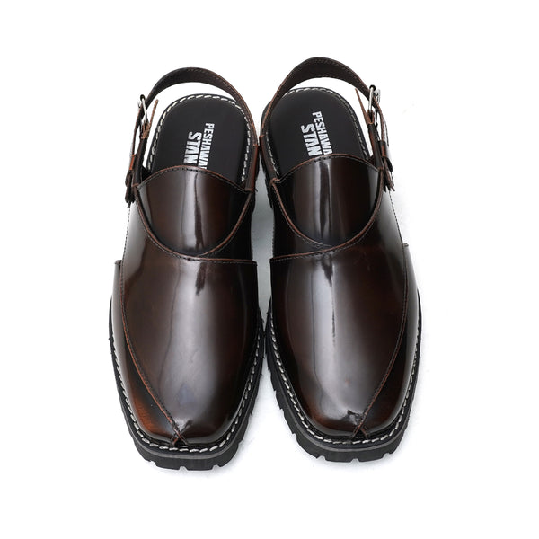 Starlet LEATHER SHOES - NOZ-01 - BROWN MEN PESHAWARI