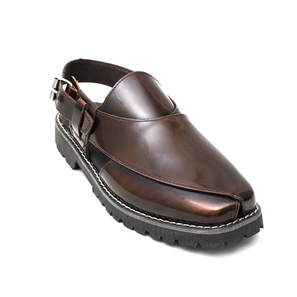 starlet LEATHER SHOES - NOZ-01 - BROWN MEN PESHAWARI