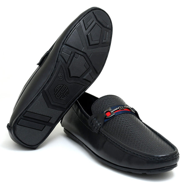 Starlet LEATHER SHOES - ROMEO-042 BLK MEN LOAFER