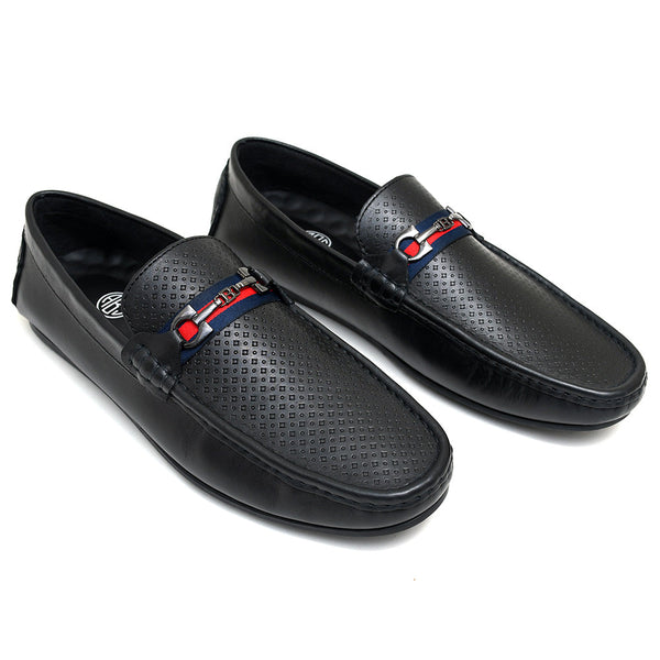 starlet LEATHER SHOES - ROMEO-042 BLK MEN LOAFER