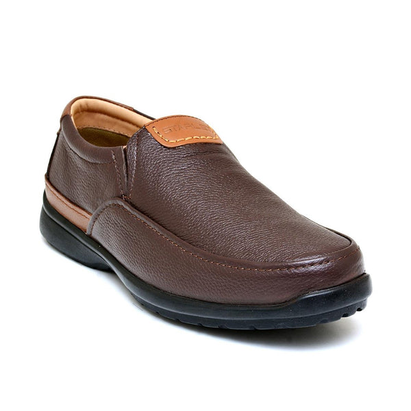 starlet LEATHER SHOES - RUNNER-051 BROWN MEN CASUAL