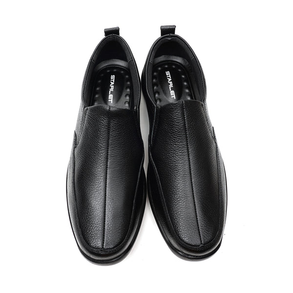 Starlet LEATHER SHOES - RUNNER-062 BLACK MEN CASUAL