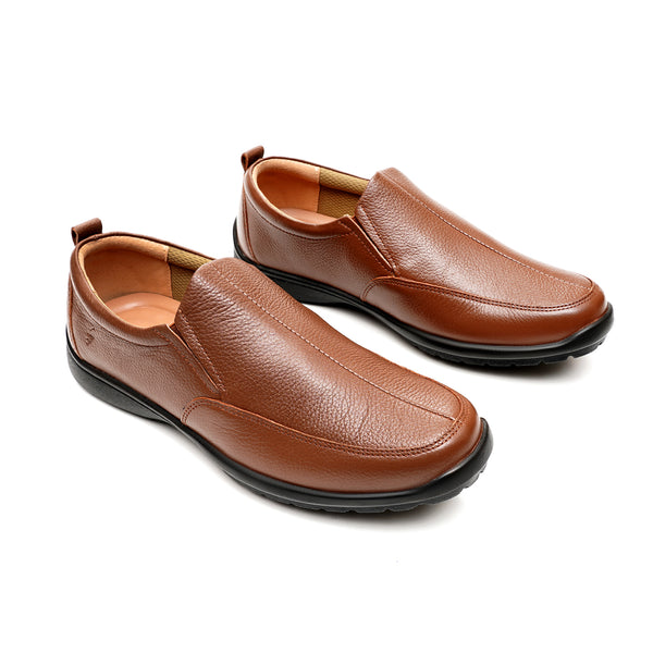 starlet LEATHER SHOES - RUNNER-062 TAN MEN CASUAL