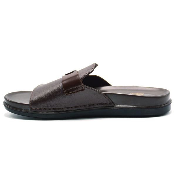 Starlet LEATHER SLIPPER - AR-004 BROWN MEN SLIPPER