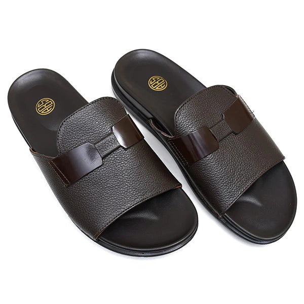 Starlet LEATHER SLIPPER - AR-004 BROWN MEN SLIPPER