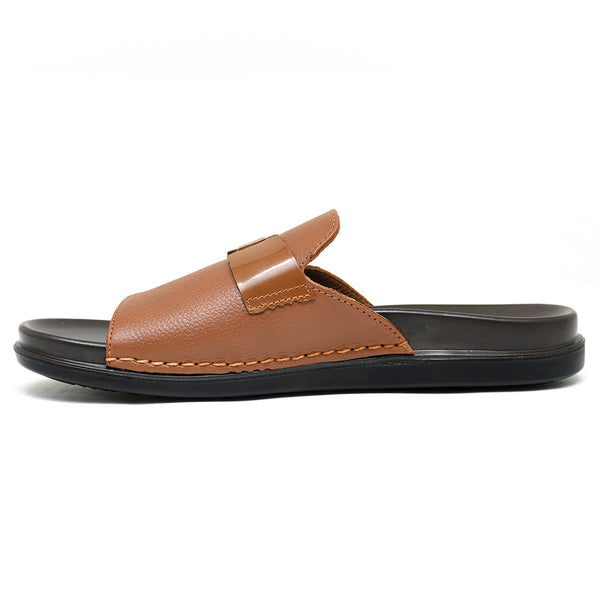 Starlet LEATHER SLIPPER - AR-004 TAN MEN SLIPPER