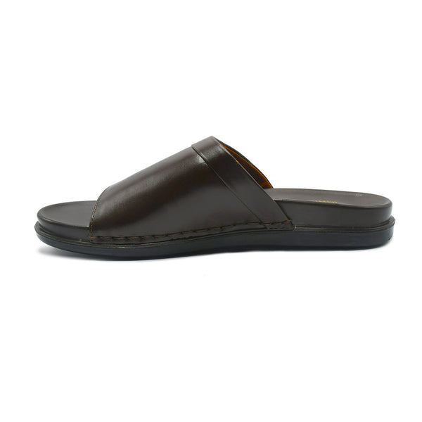Starlet LEATHER SLIPPER - AR-005 BROWN MEN SLIPPER