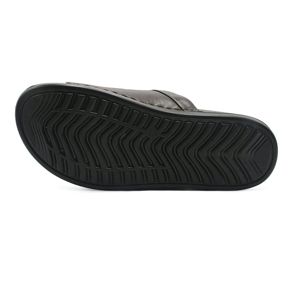 Starlet LEATHER SLIPPER - AR-005 BROWN MEN SLIPPER