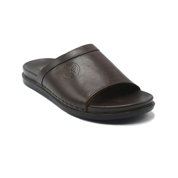 starlet LEATHER SLIPPER - AR-005 BROWN MEN SLIPPER
