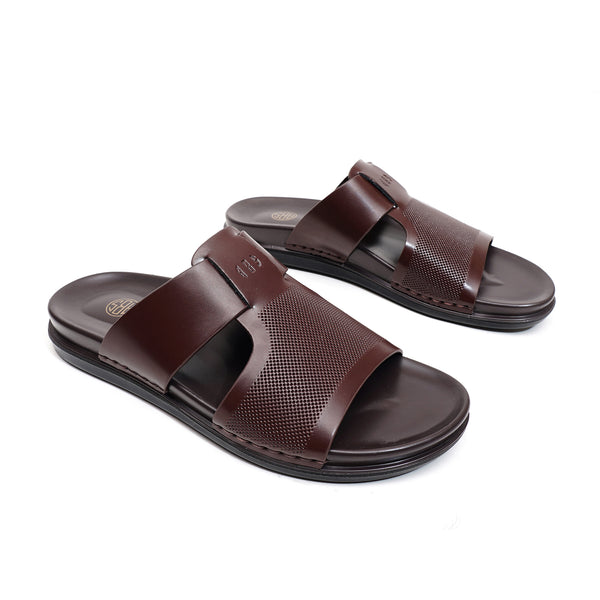 Starlet LEATHER SLIPPER - AR-021 BROWN MEN SLIPPER