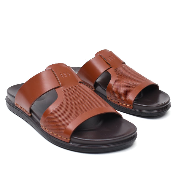 Starlet LEATHER SLIPPER - AR-021 TAN MEN SLIPPER