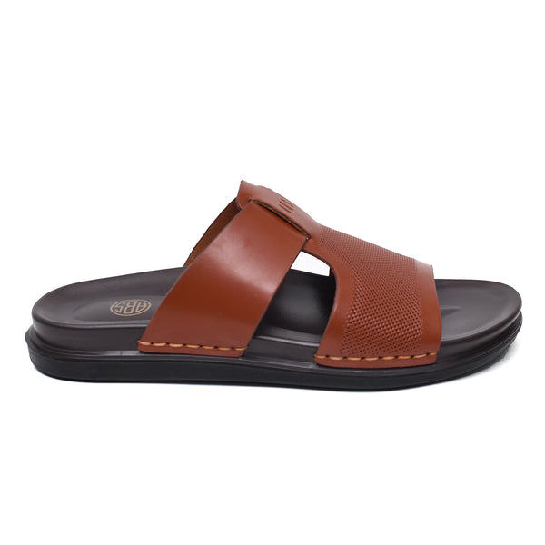 starlet LEATHER SLIPPER - AR-021 TAN MEN SLIPPER