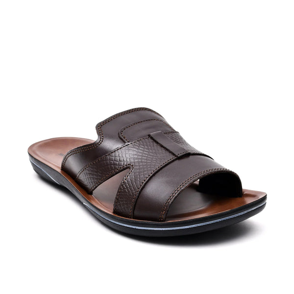 Starlet LEATHER SLIPPER - GR-1426 BROWN MEN SLIPPER