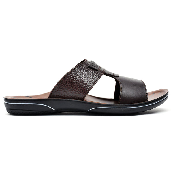 Starlet LEATHER SLIPPER - GR-1433 BROWN MEN SLIPPER