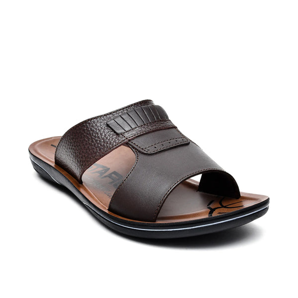 Starlet LEATHER SLIPPER - GR-1433 BROWN MEN SLIPPER
