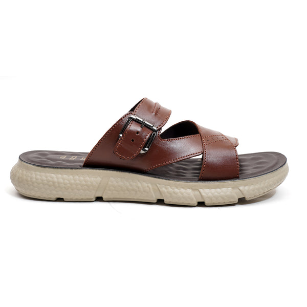 starlet LEATHER SLIPPER - NLE-005 TAN MEN SLIPPER