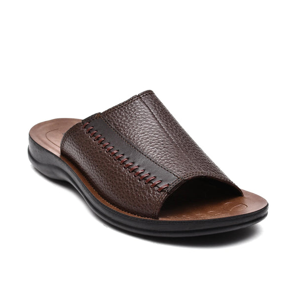 Starlet LEATHER SLIPPER - RF-179 BROWN MEN SLIPPER