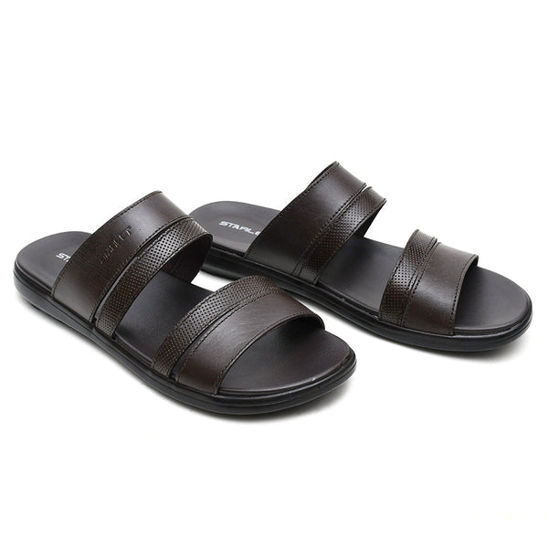 Starlet LEATHER SLIPPER - VCT-003 BROWN MEN SLIPPER