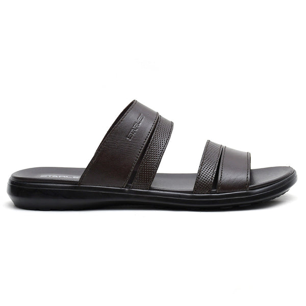 Starlet LEATHER SLIPPER - VCT-003 BROWN MEN SLIPPER