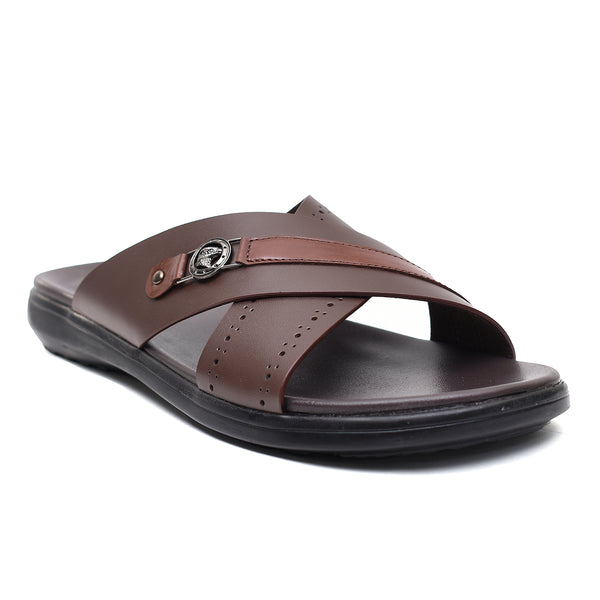 Starlet LEATHER SLIPPER - VCT-011-BROWN MEN SLIPPER