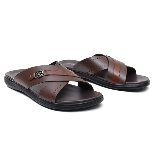 Starlet LEATHER SLIPPER - VCT-011-BROWN MEN SLIPPER