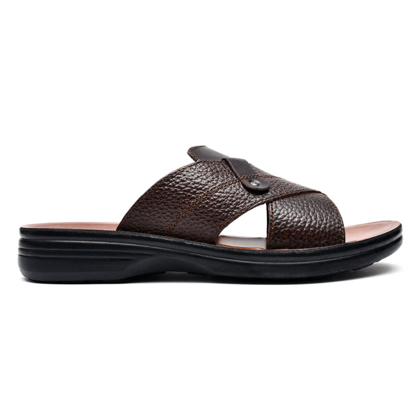 starlet LEATHER SLIPPER - VO-622 BROWN MEN SLIPPER