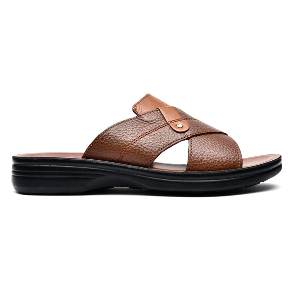 starlet LEATHER SLIPPER - VO-622 TAN MEN SLIPPER